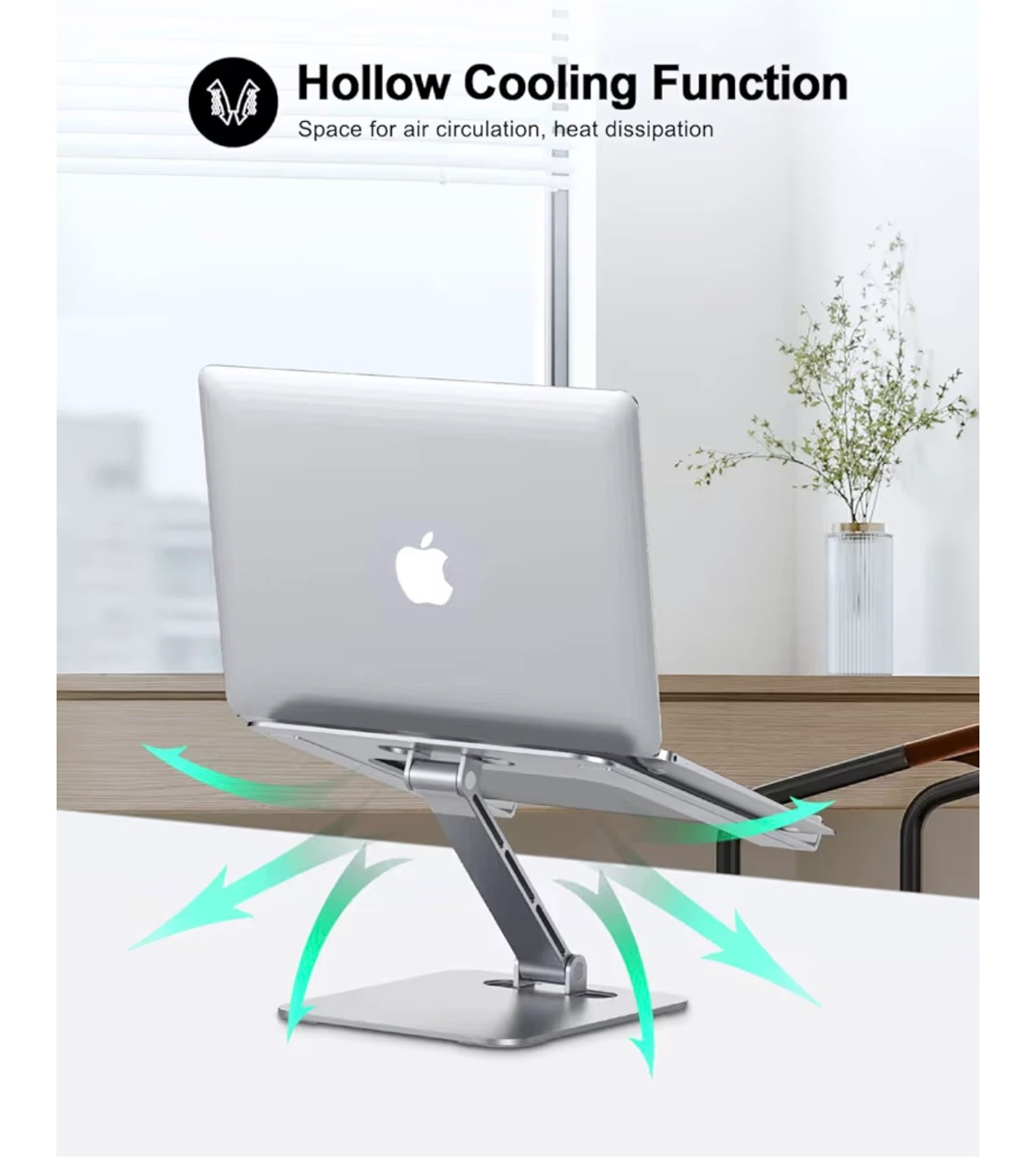 Adjustable Aluminum Laptop Stand - Silver - photo 3