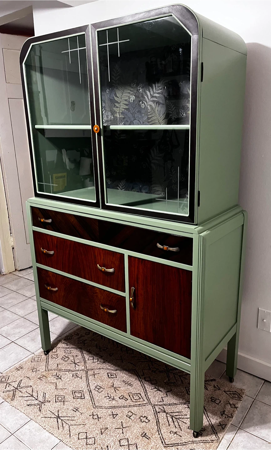 Restored Sage art deco cabinet - photo 3