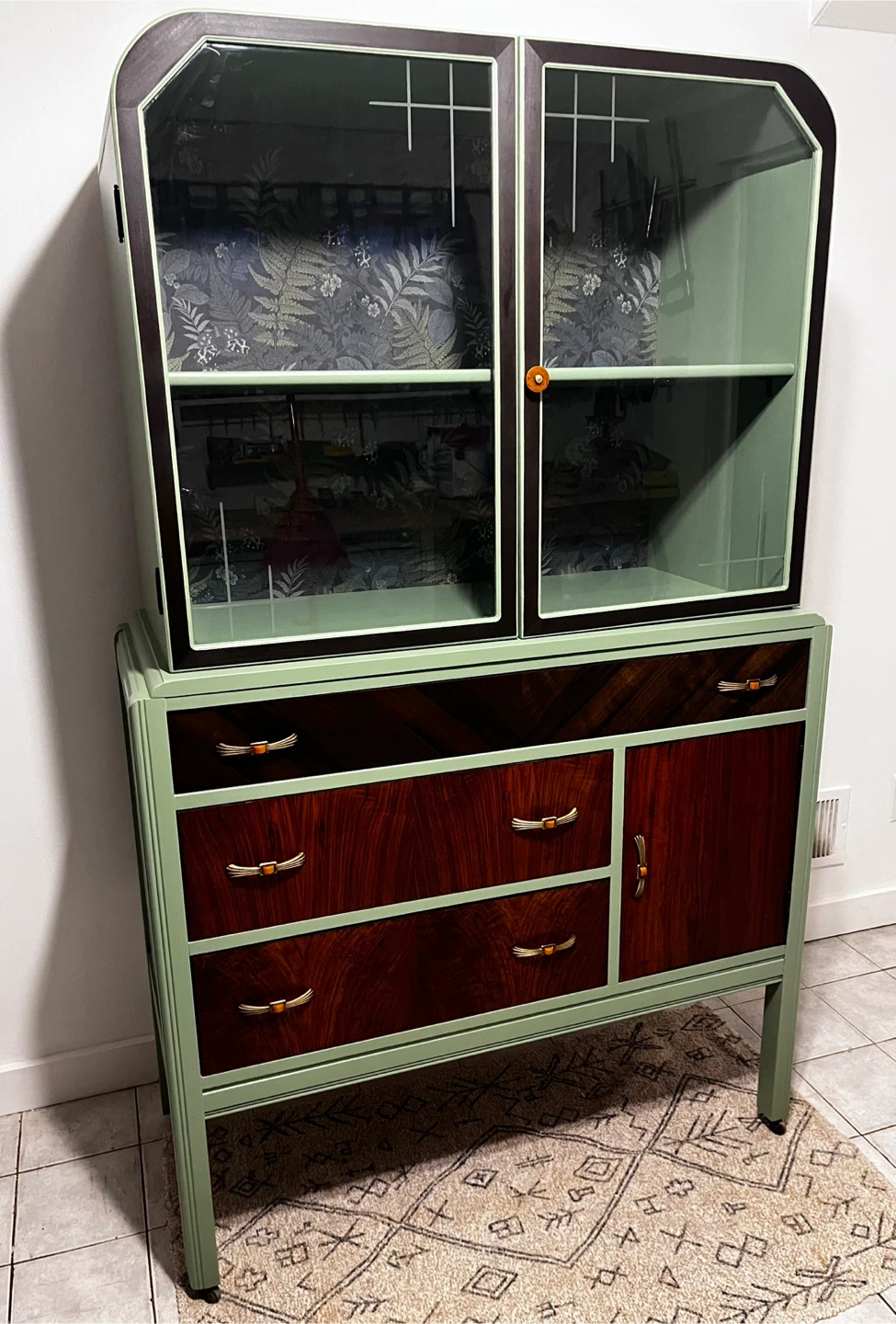 Restored Sage art deco cabinet - photo 2