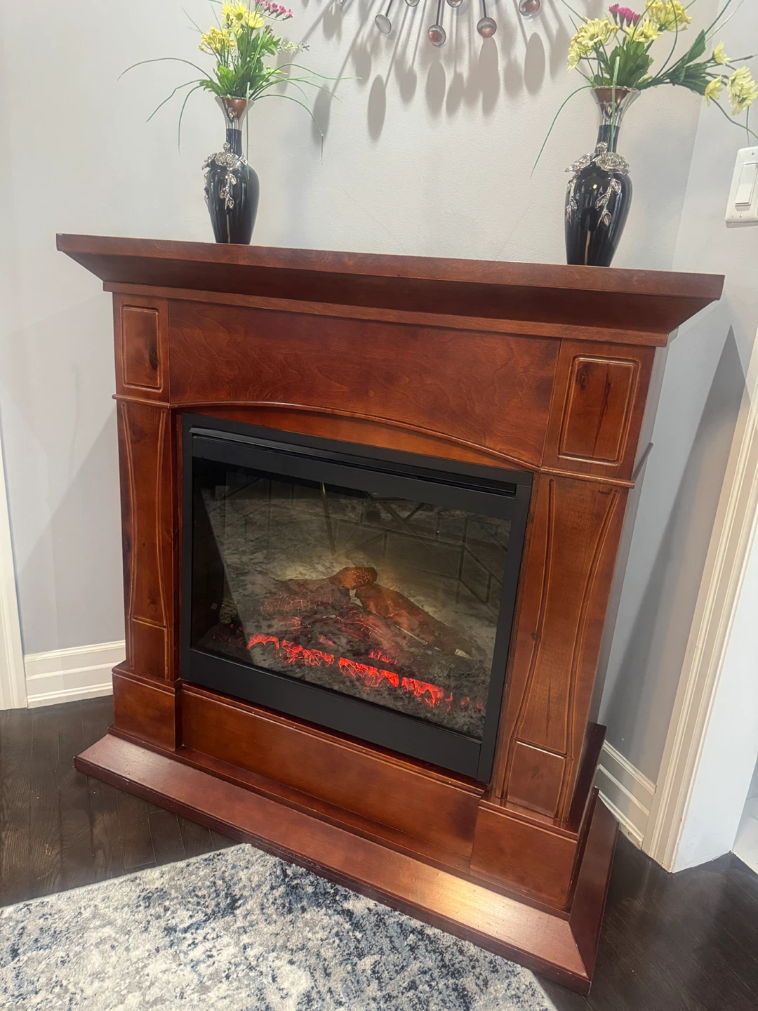 Wooden Electric Fireplace Mantel