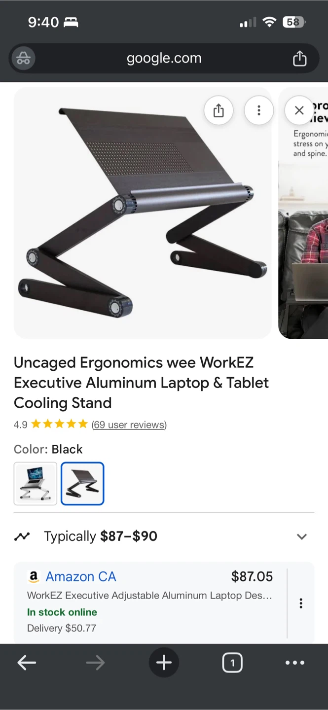 Uncaged Ergonomics WorkEZ Laptop Stand - Adjustable Aluminum - photo 3