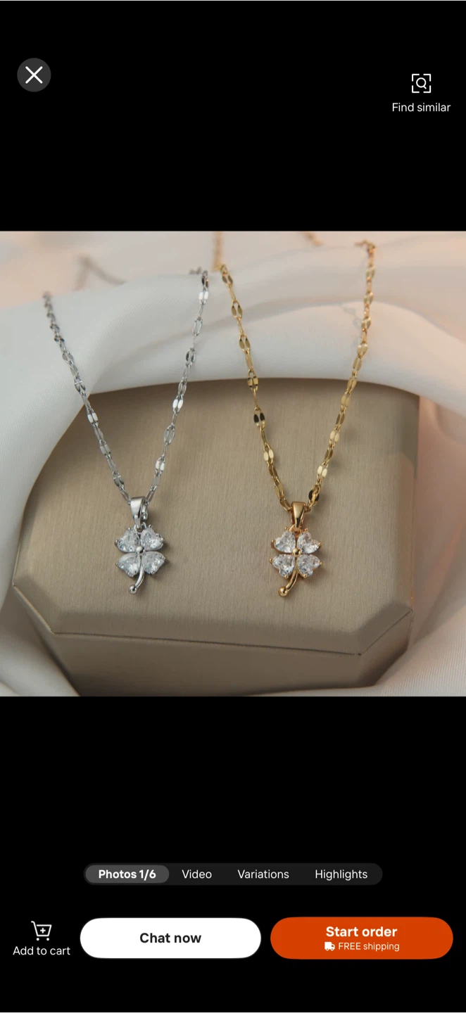 Clover Pendant Necklace with Crystal Accents