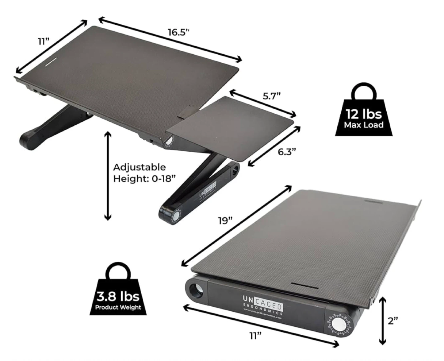 Uncaged Ergonomics WorkEZ Laptop Stand - Adjustable Aluminum - photo 2