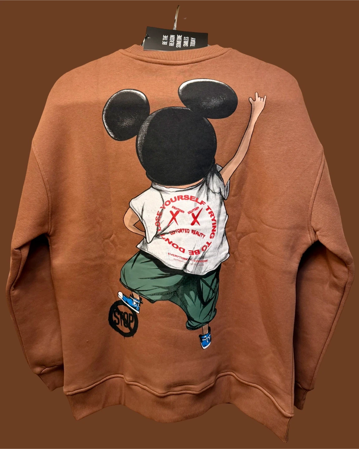 Brown Graphic Crewneck Sweatshirt