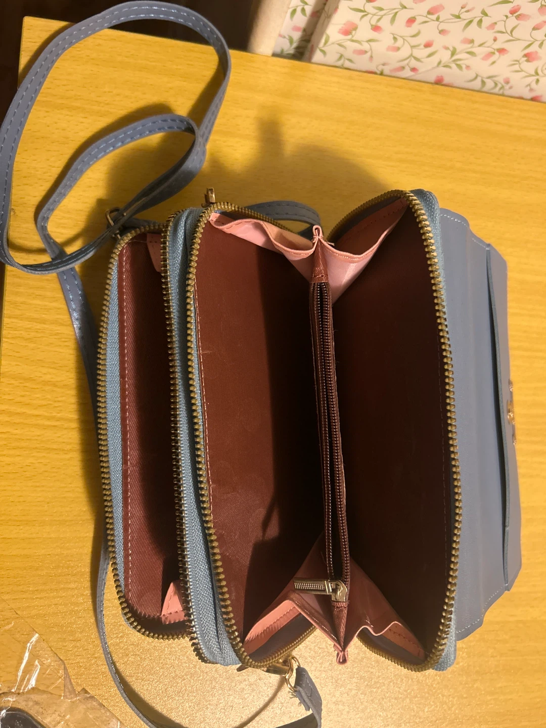 Forever Lovely Blue Crossbody Wallet
