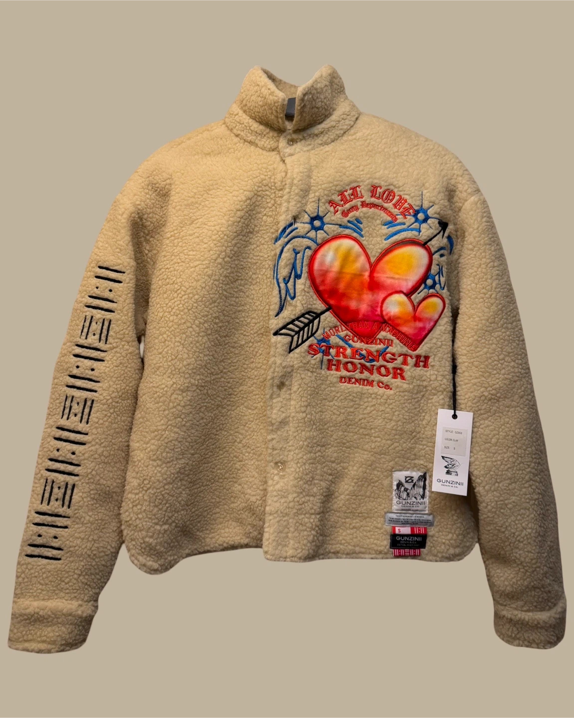 GUNZINI HONOR Sherpa Fleece Jacket with Hearts and Arrows - photo 2