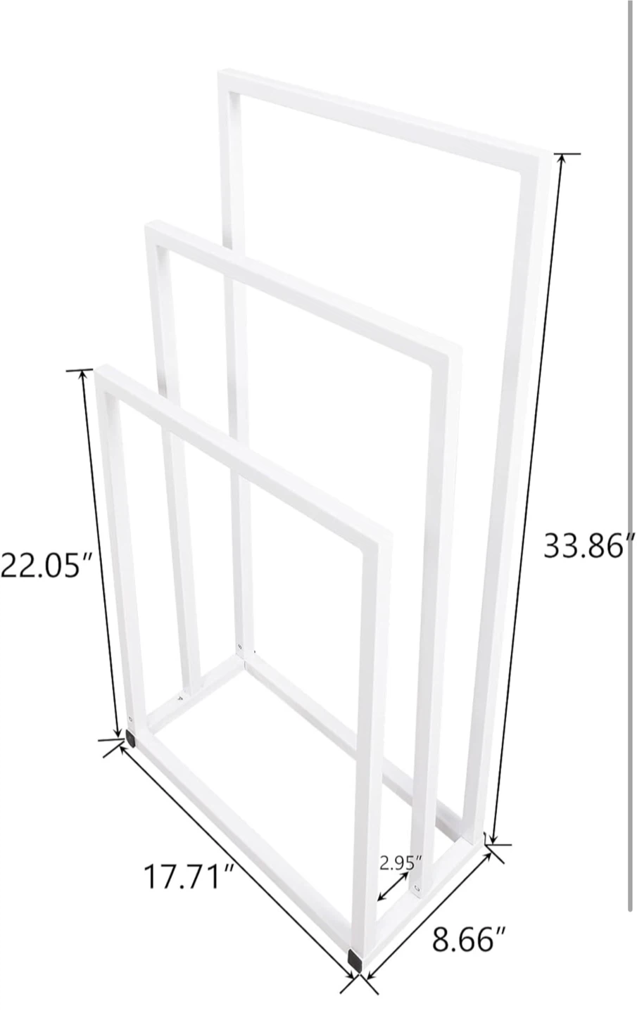 3-Tier White Metal Towel Rack - photo 2