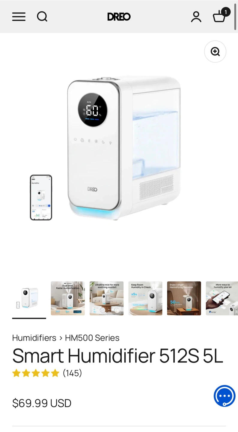 Dreo Smart Humidifier 512S 5L