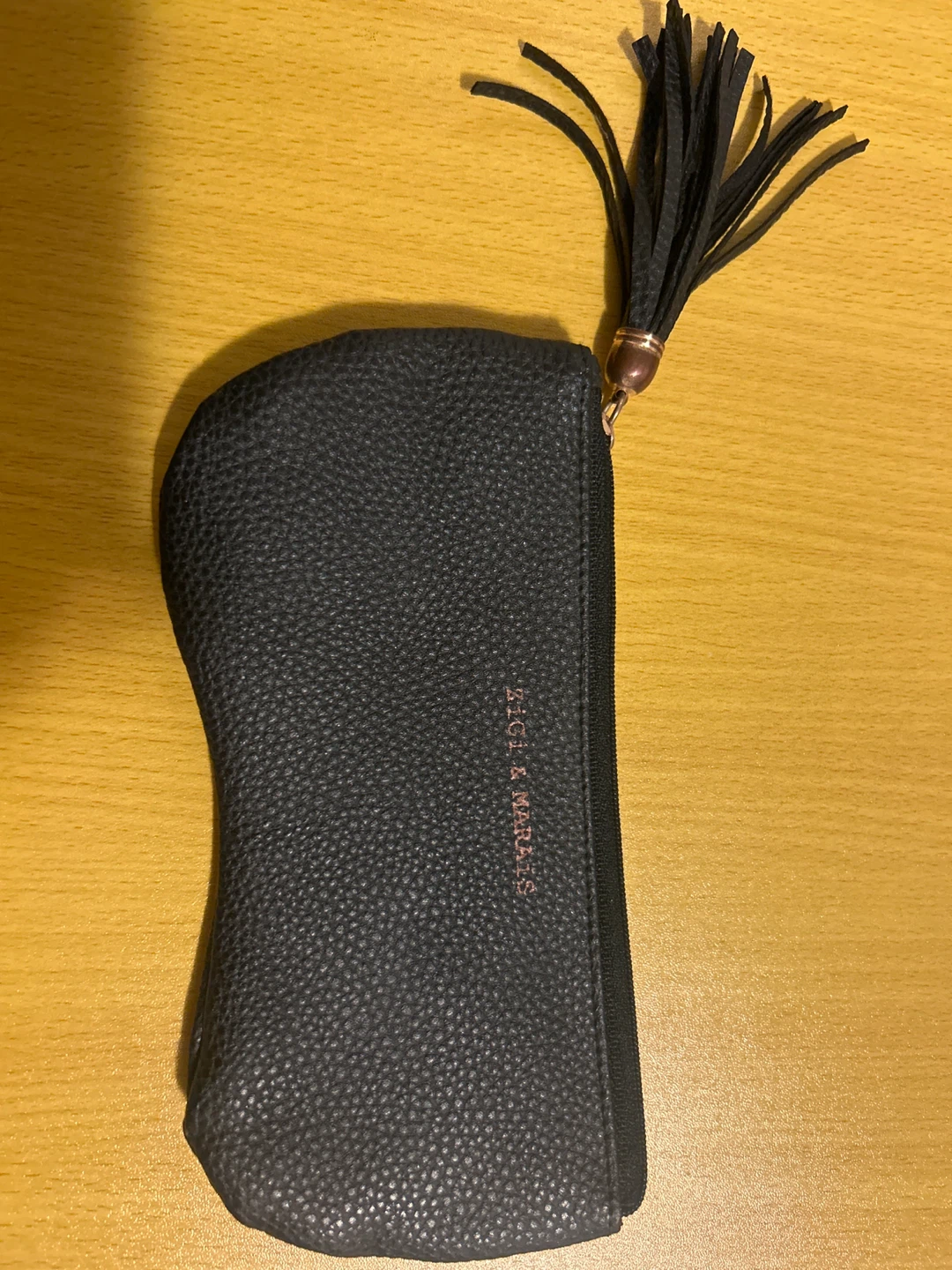Black Faux Leather Pouch with Tassel Accent - photo 2