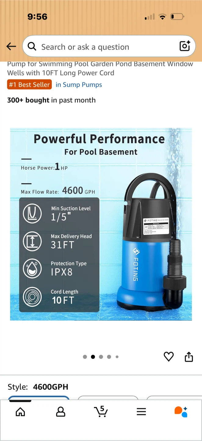 FOTING Submersible Utility Pump 4600GPH - photo 3