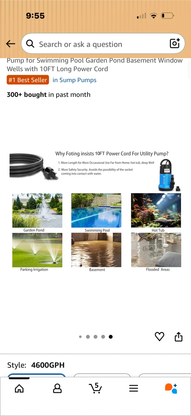 FOTING Submersible Utility Pump 4600GPH - photo 2