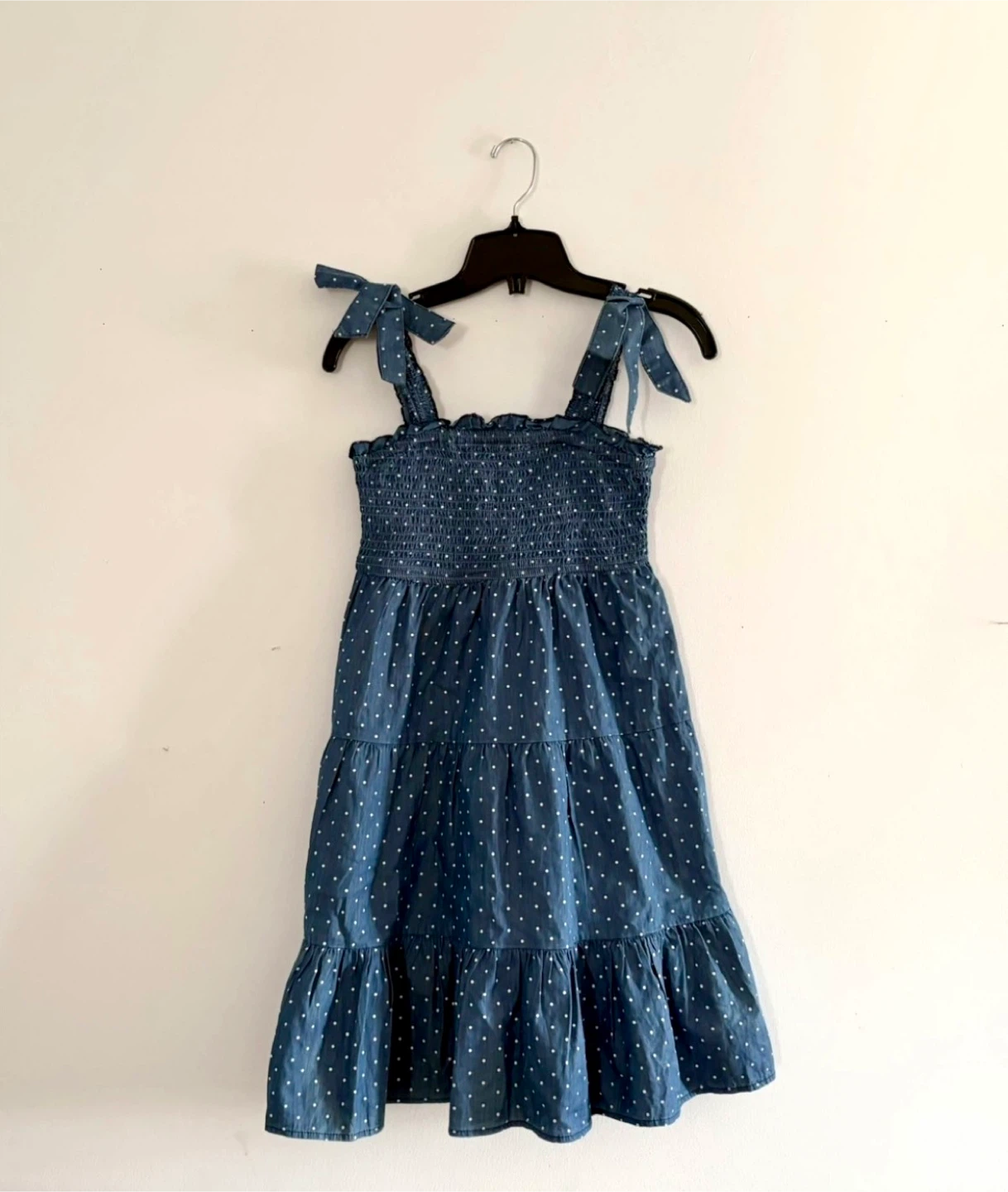Blue Polka Dot Tiered Dress with Tie Straps‼️final price ‼️ - photo 3