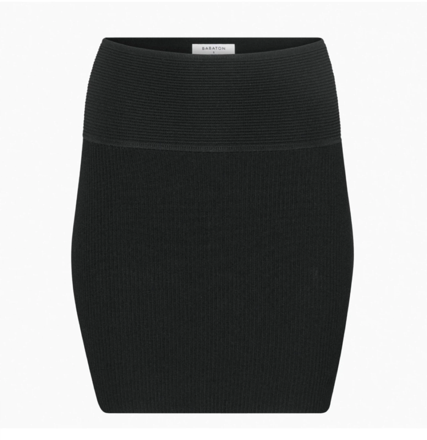 Babaton Black Ribbed Knit Mini Skirt - photo 2