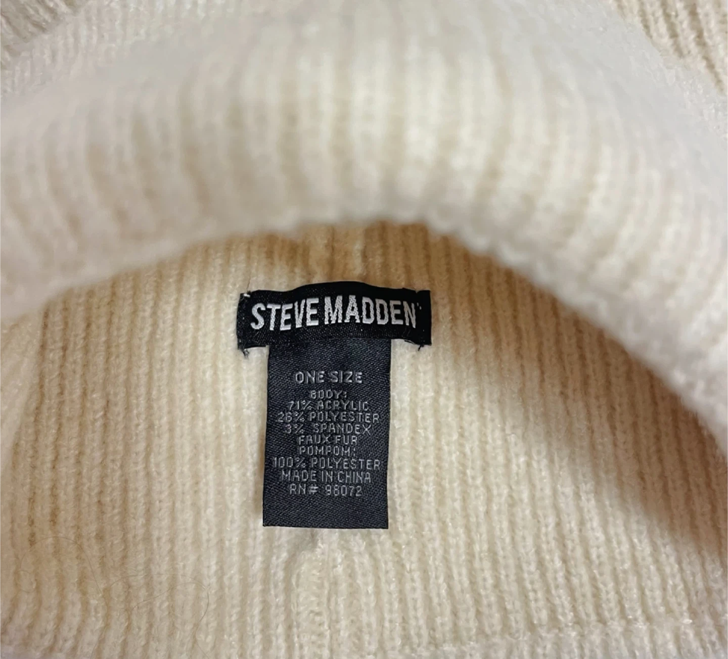 Steve Madden Cream Pom Beanie - One Size - photo 2