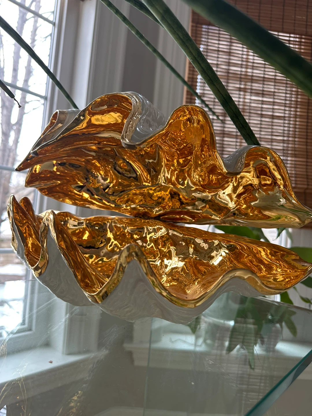 Clam Shell Bowl with Gold Interior - photo 5