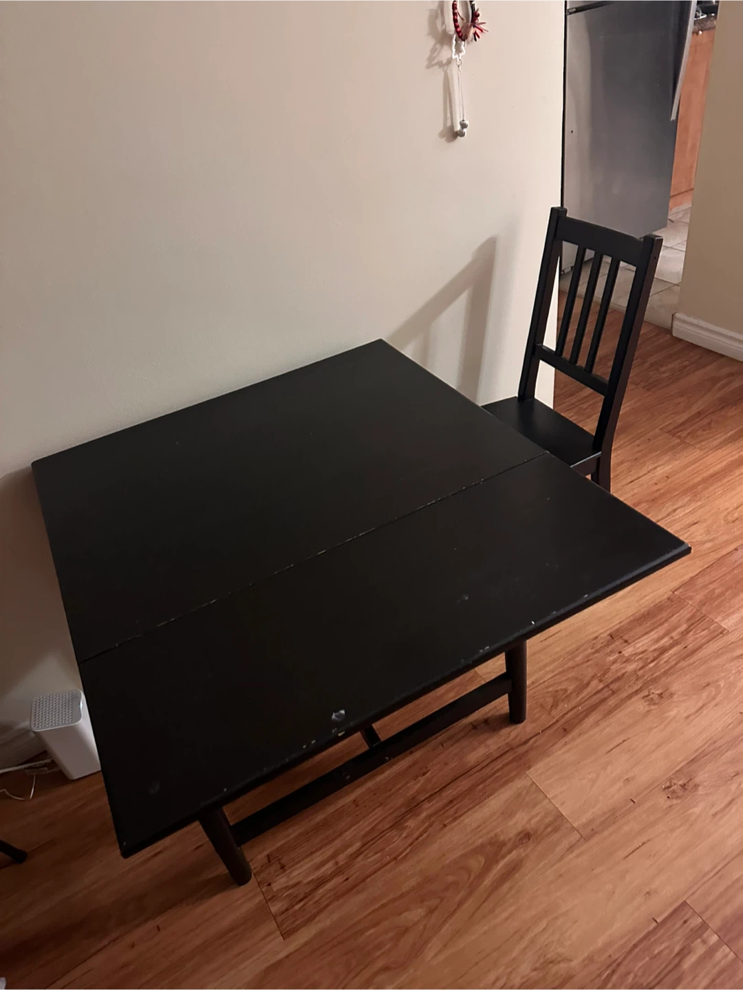 Black Drop-Leaf Table and Chair Set - photo 3