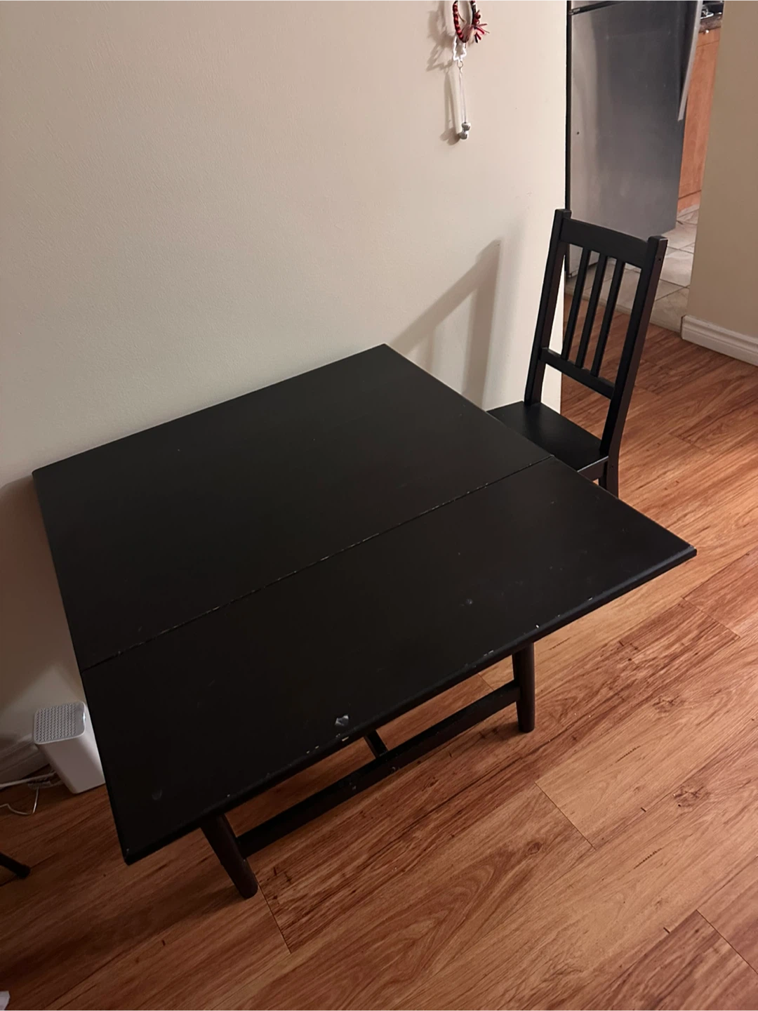 Black Drop-Leaf Table and Chair Set - photo 4