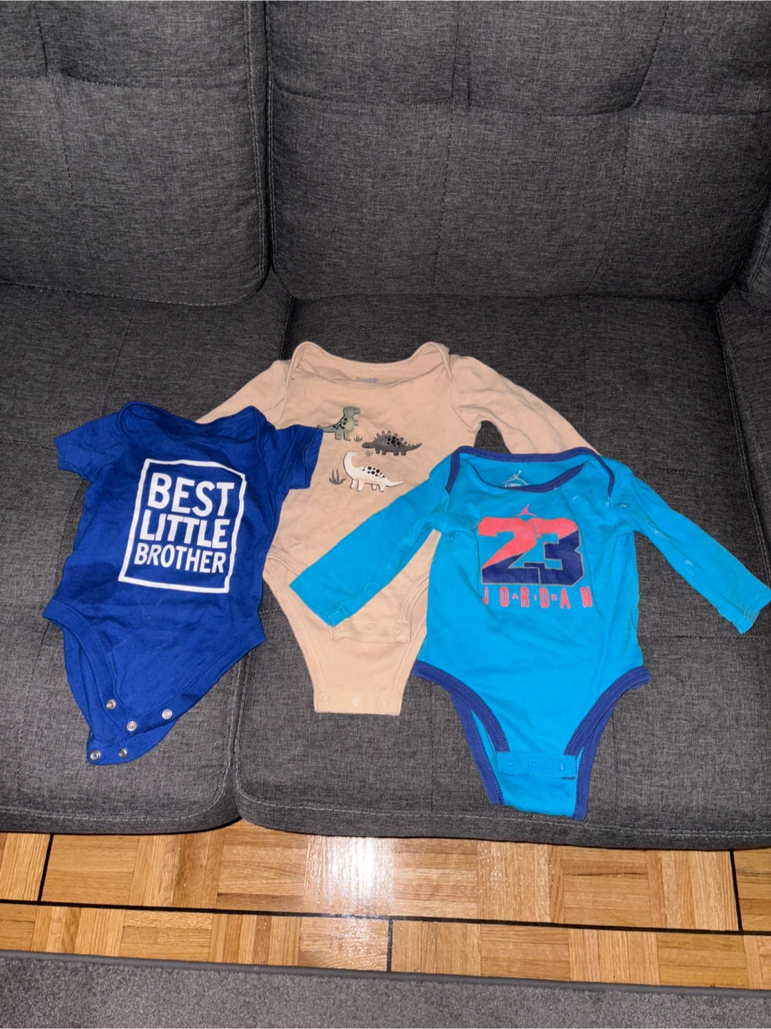 Baby Bodysuits 3-Pack - Jordan, Dinosaurs, Best Little Brother