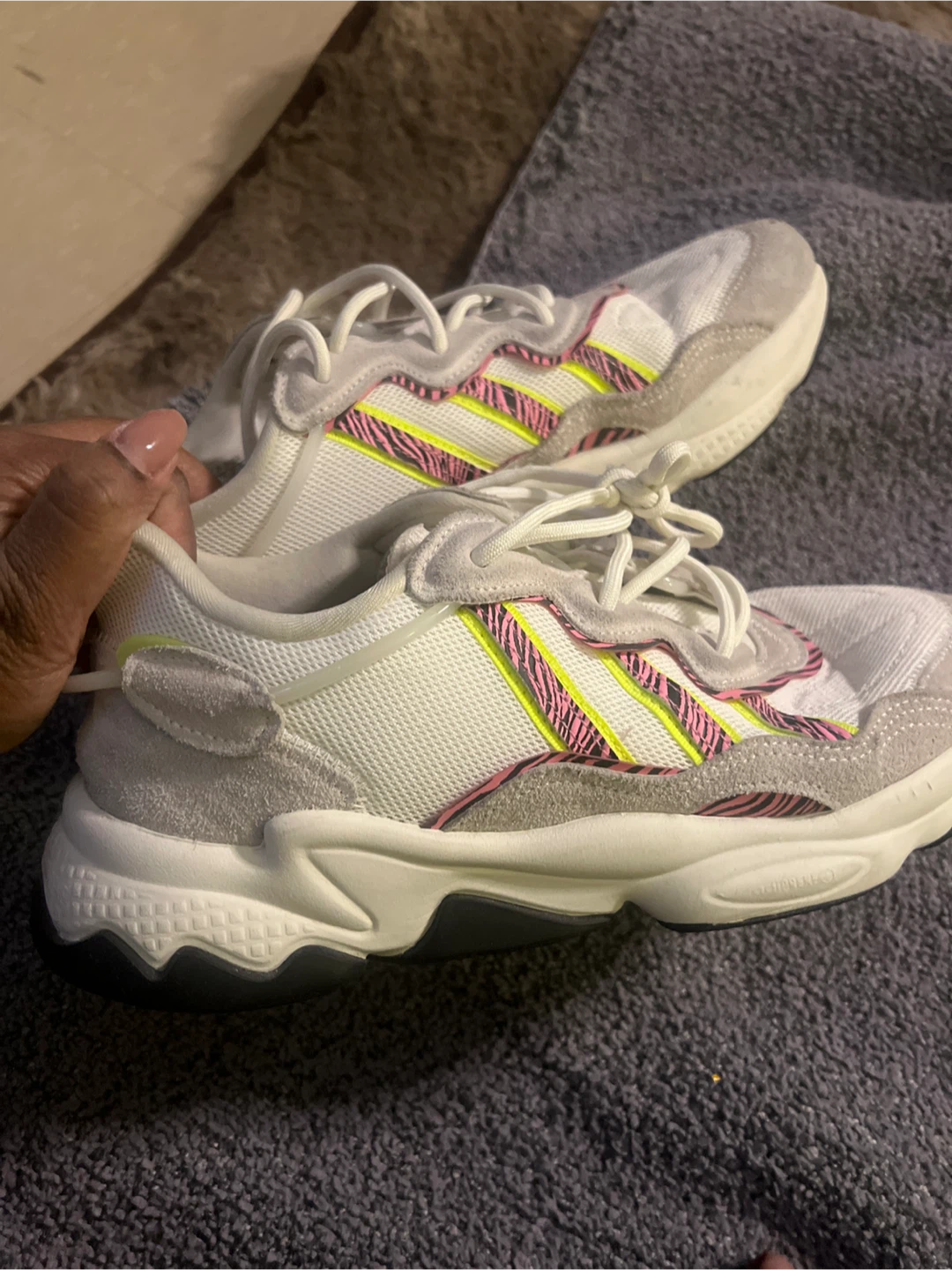 Adidas Ozweego Shoes White Pink Yellow Zebra Size US 6 - photo 2