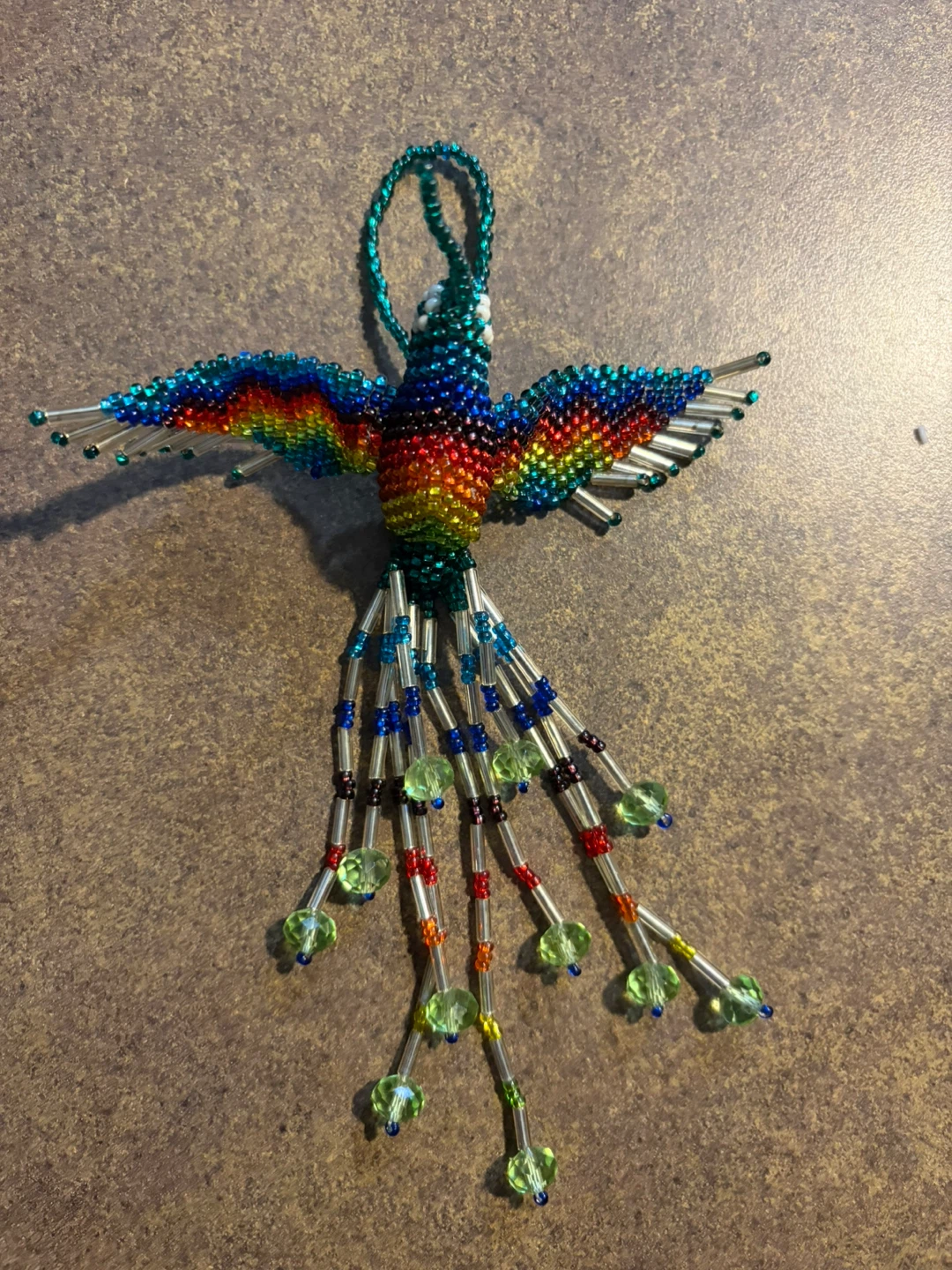 Handmade Beaded Hummingbird Ornament