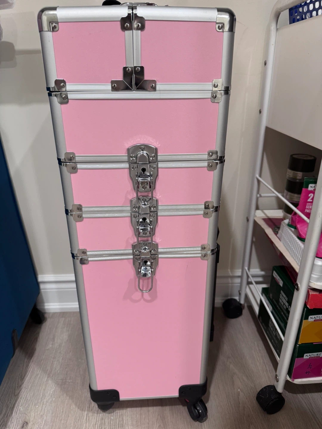 Pink Rolling Makeup Train Case - photo 2