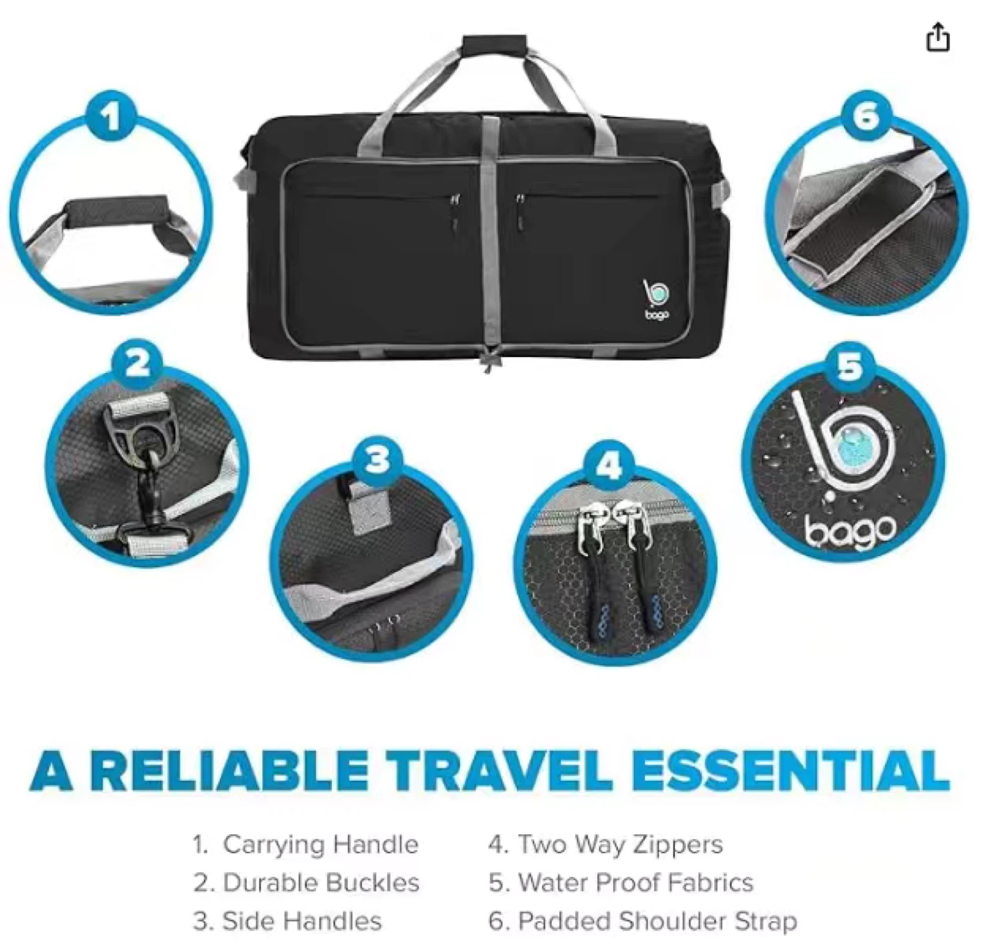 Bago Lightweight Foldable Duffel Bag - 100L - photo 4