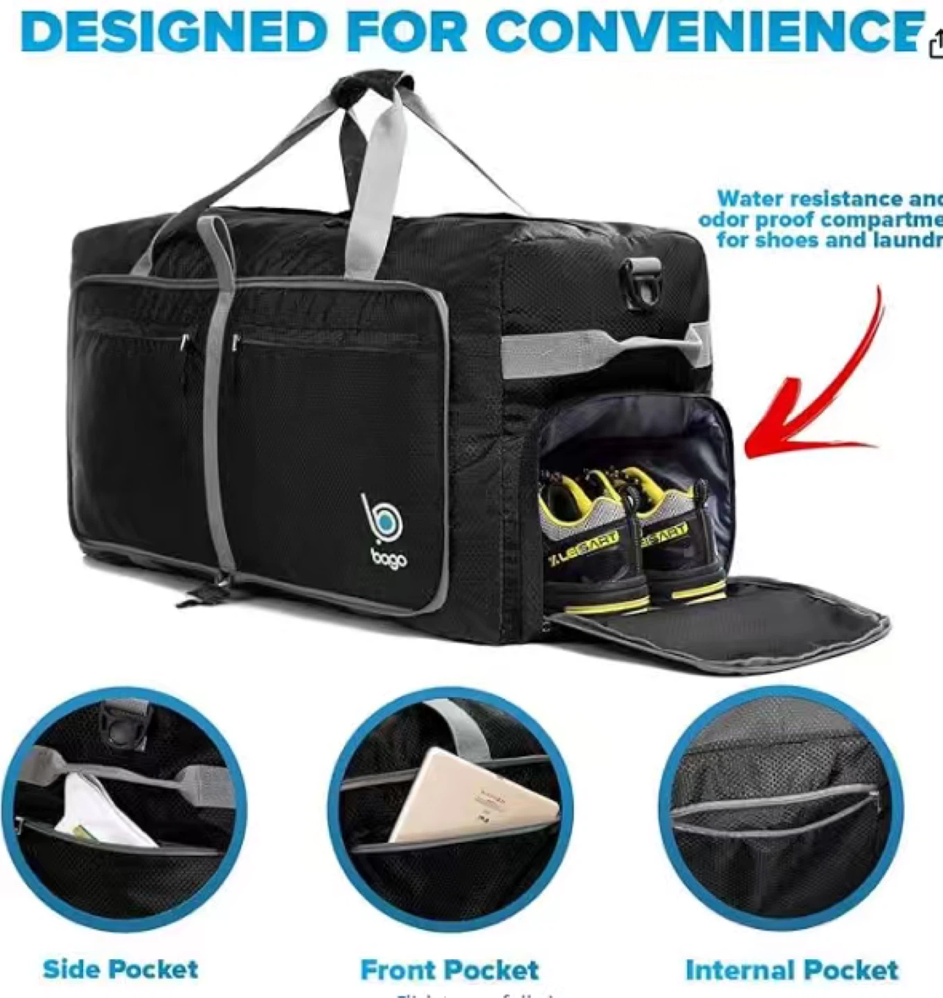 Bago Lightweight Foldable Duffel Bag - 100L - photo 3