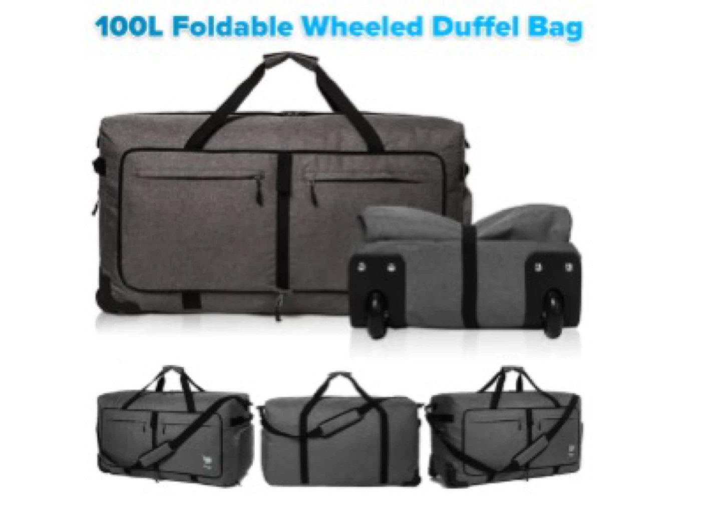 Bago 100L Foldable Wheeled Duffel Bag - photo 2