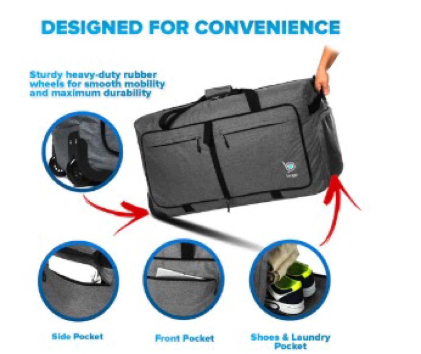 Bago 100L Foldable Wheeled Duffel Bag - photo 3