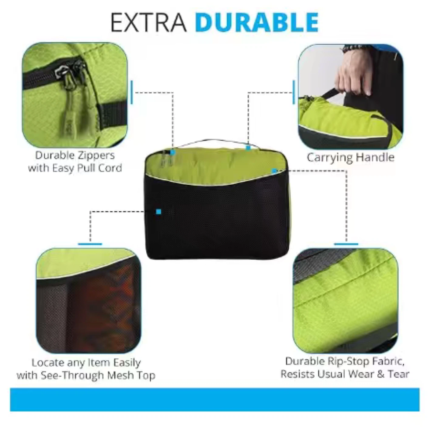 Green/ orange/black-Bago Packing Cubes Set - photo 4