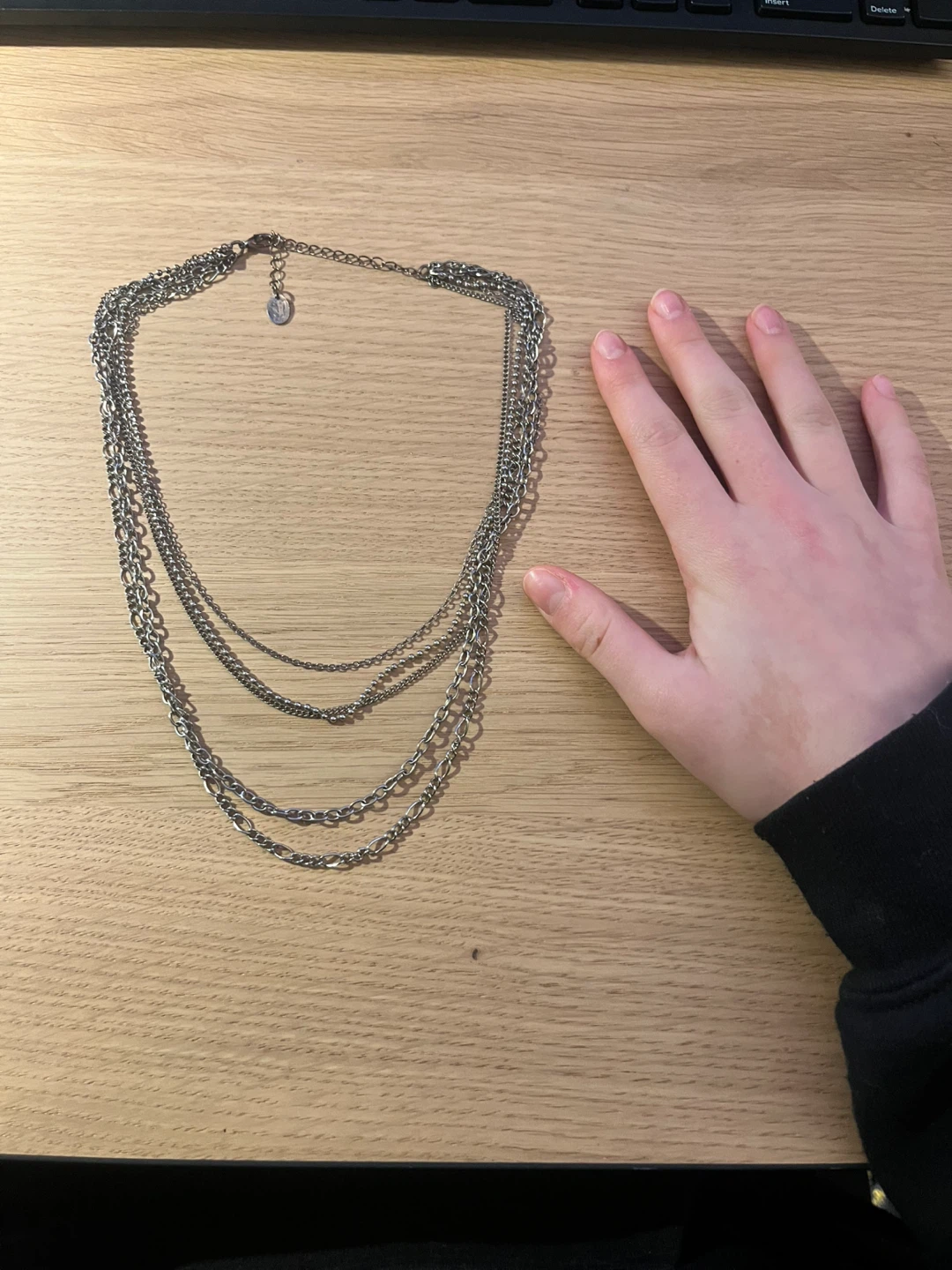 Multi-layered silver necklace - photo 2