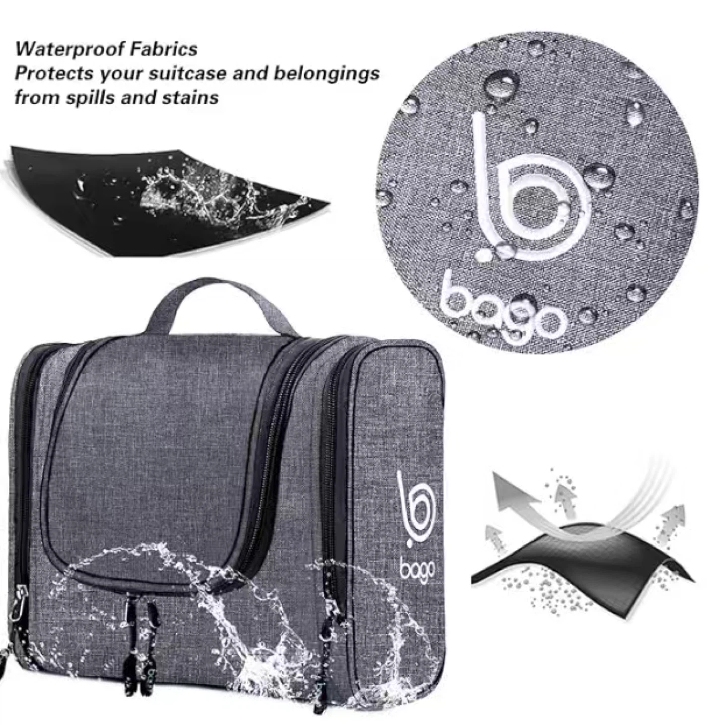 Bago Grey Hanging Toiletry Bag - photo 3