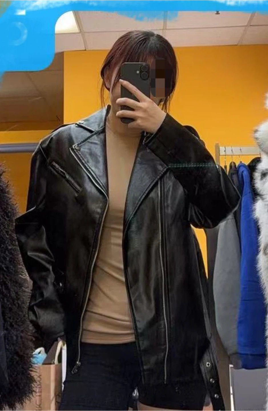 Black Faux Leather Moto Jacket - photo 2