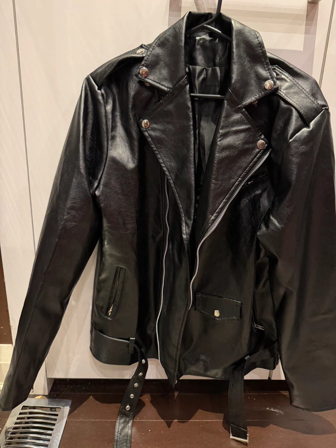 Black Faux Leather Moto Jacket