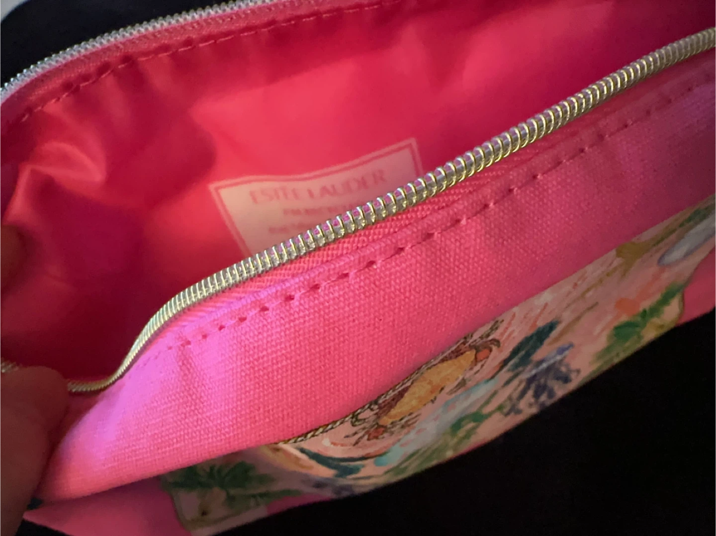 Estée Lauder Sea Printed Cosmetic Makeup Bag Pink - photo 3