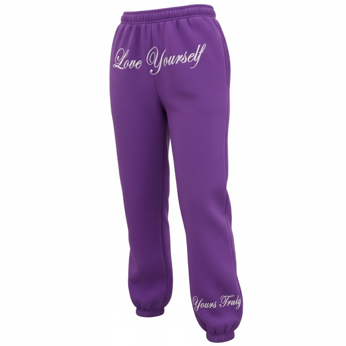 Yours Truly Purple Sweatpants - Love Yourself