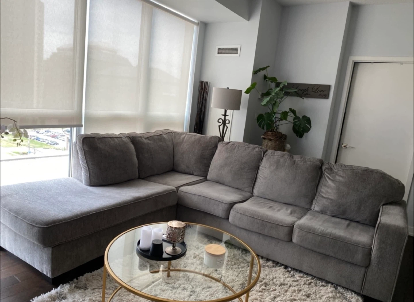 Grey Sectional Sofa with Chaise - photo 2
