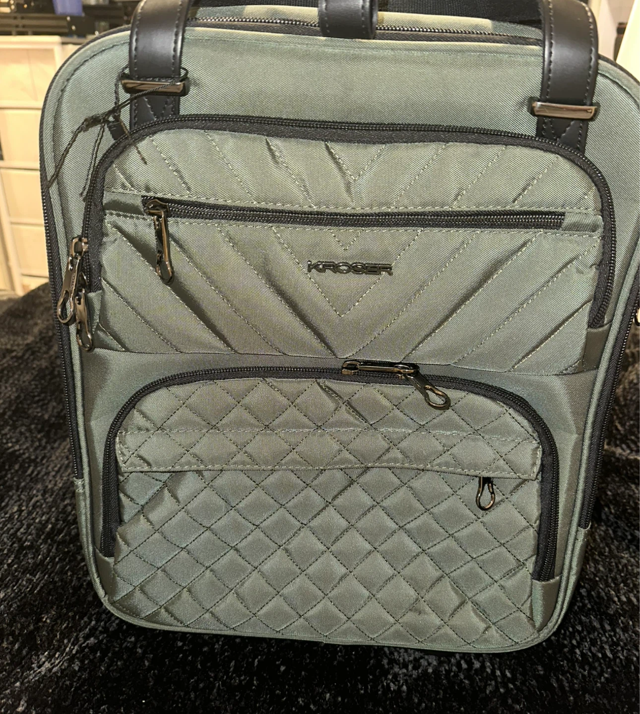 KROSER Rolling Carry-On Travel Bag Olive