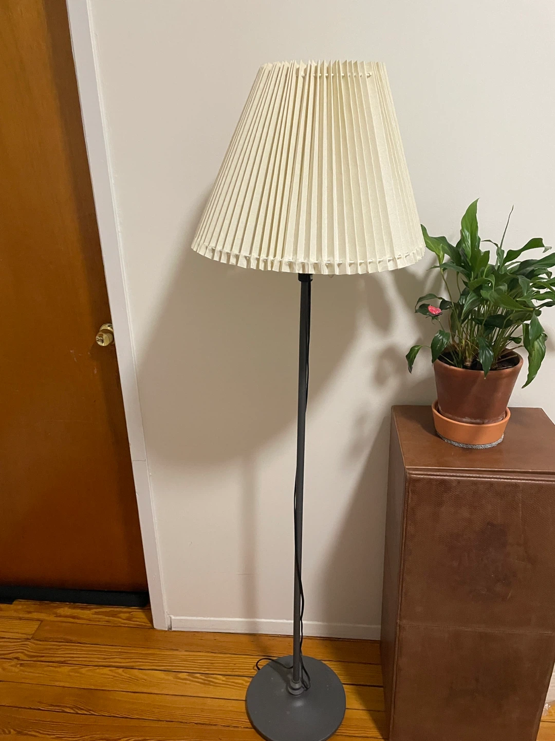 Cream Pleated Floor Lamp