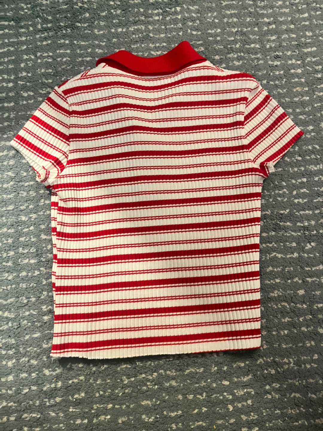 ZARA red and white striped crop top - photo 3