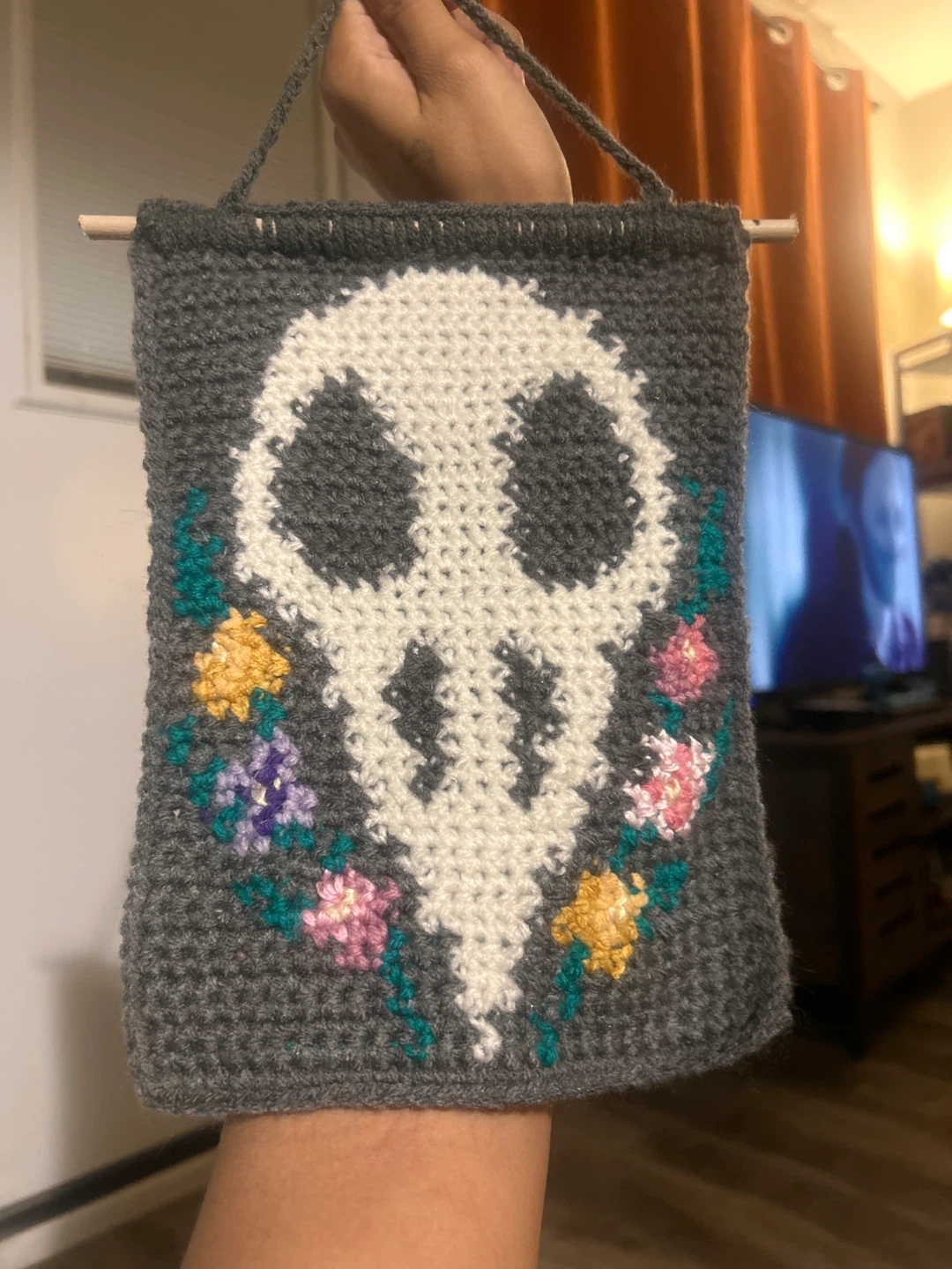 Crochet skull tapestry - photo 2