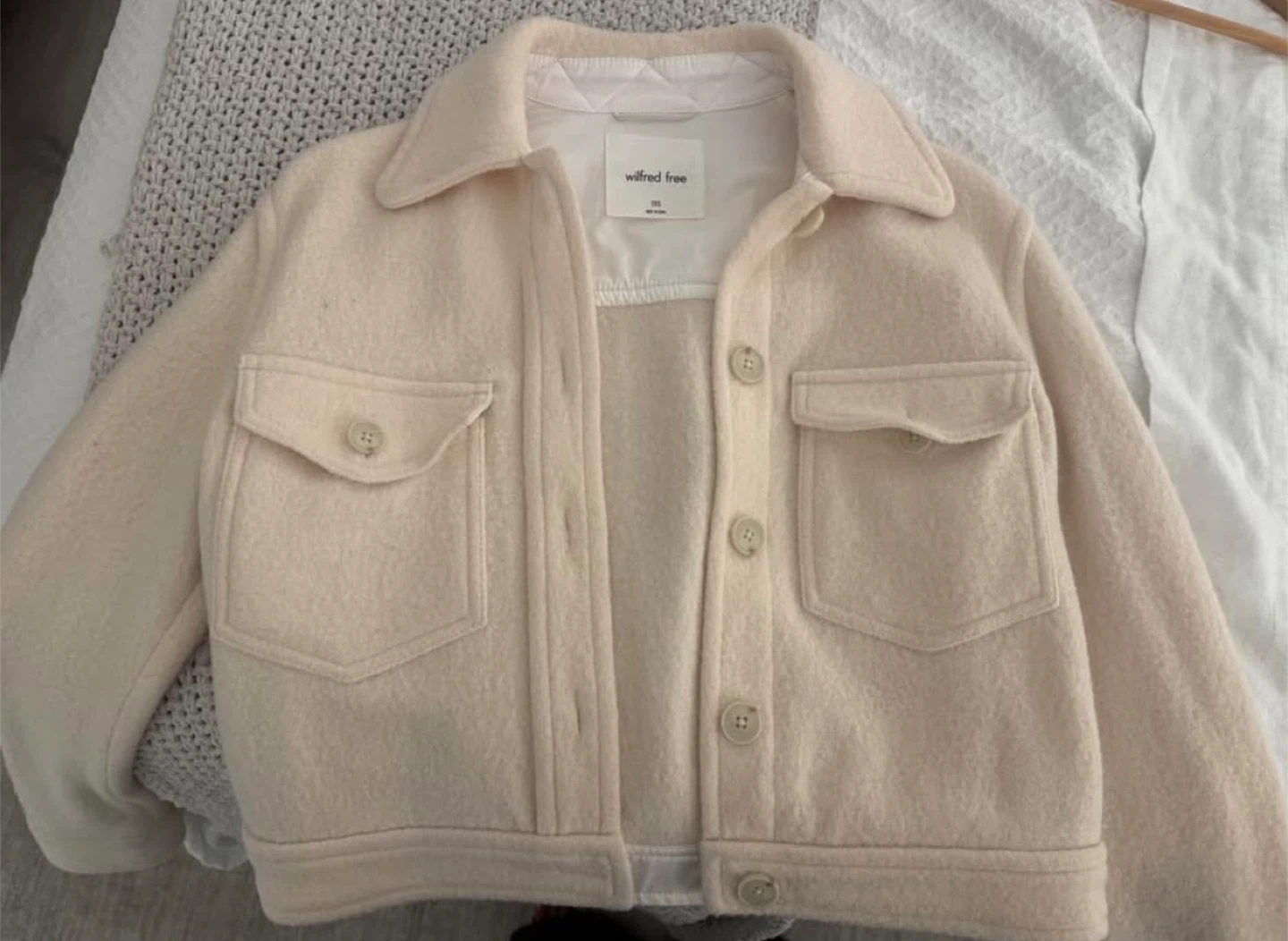 Wilfred Free Cream Button-Up Jacket