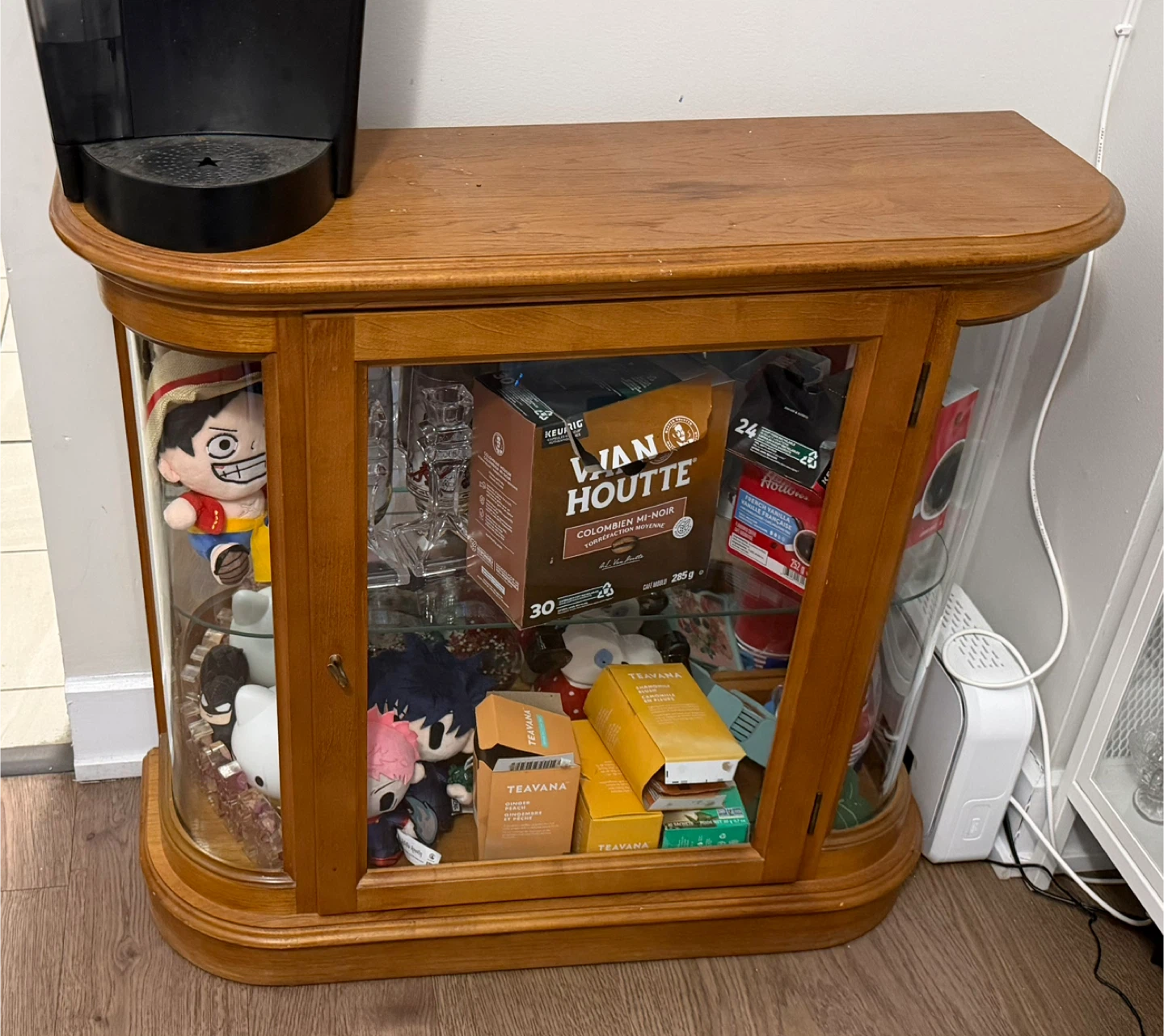 Wooden Curio Cabinet with Glass Doors - photo 2