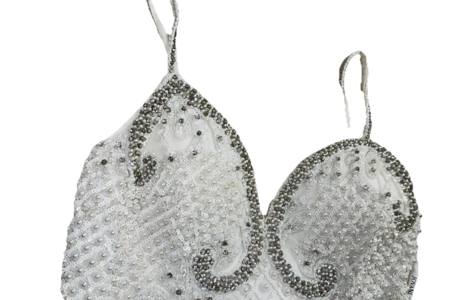 Jovani White Beaded Embellished Spaghetti Strap Dress - photo 4