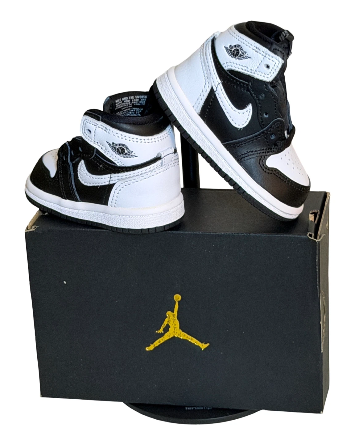 Jordan 1 Retro High OG (TD) Black/White Toddler Shoes - photo 2