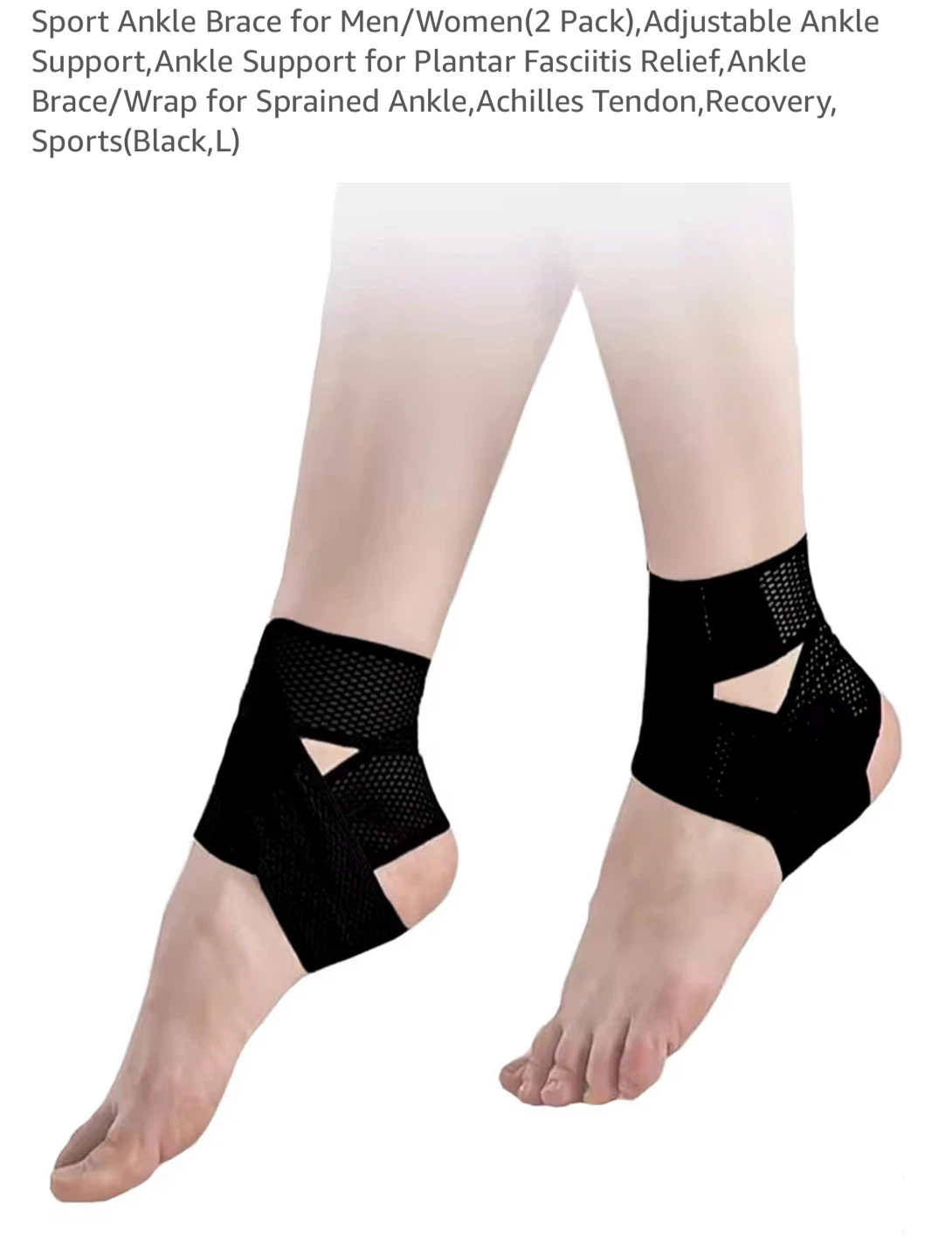 Sport Ankle Brace Support for Plantar Fasciitis Relief (2 Pack)