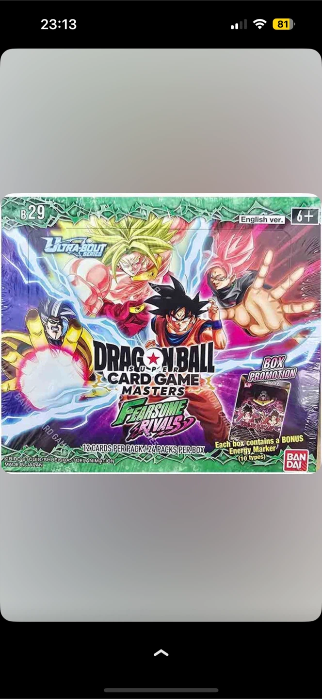 Dragon Ball Super Card Game Masters Fearsome Rivals Booster Box
