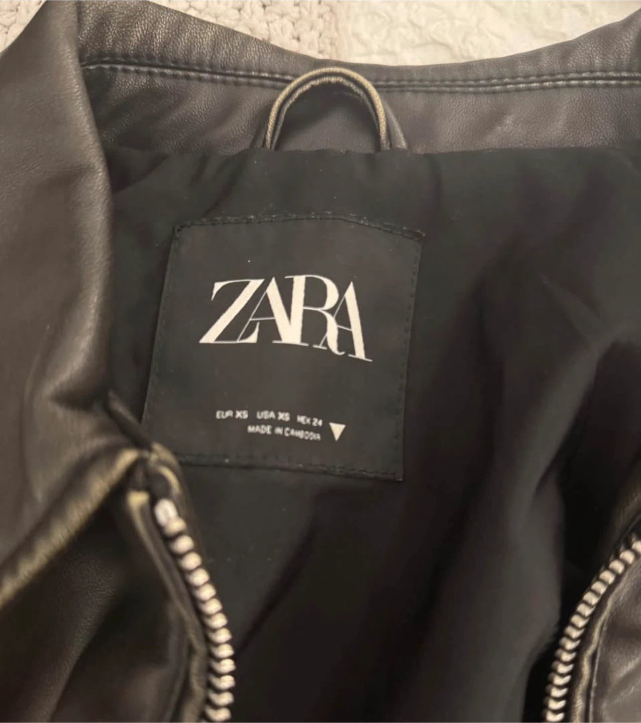 Zara Faux Leather Cropped Bomber Jacket - photo 3