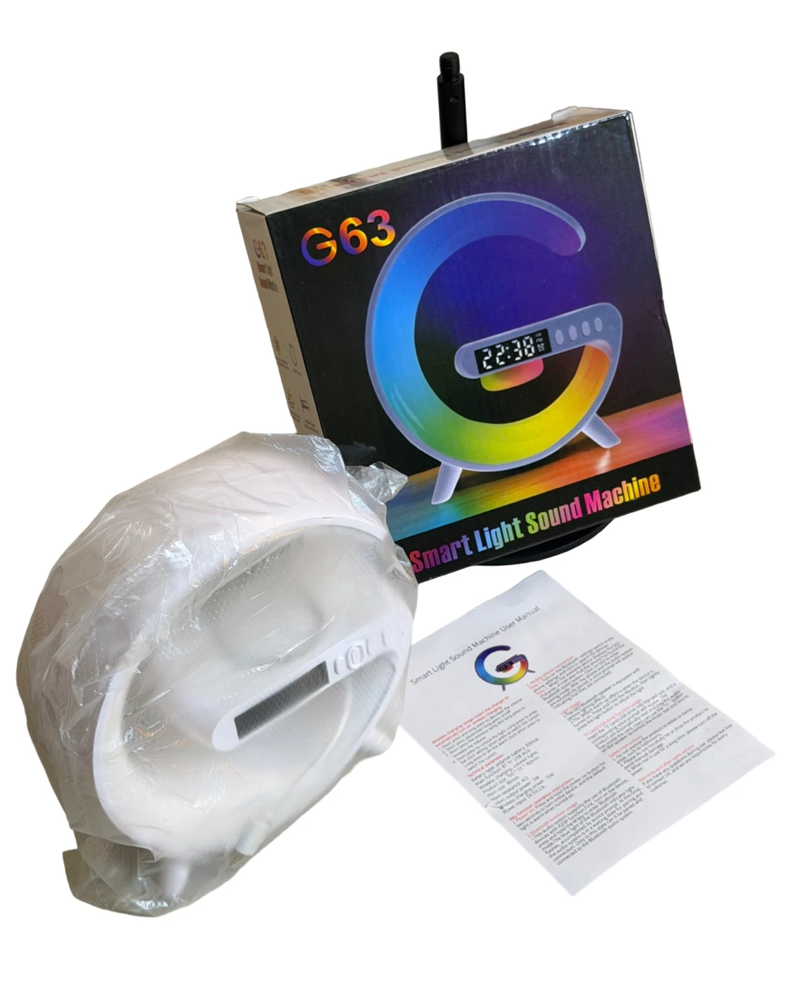 Smart light w/clock - phone charger and speaker