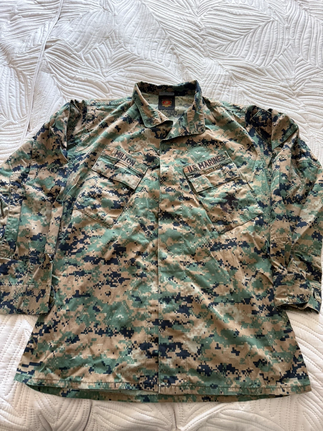 US Marines Woodland Camo Permethrin Insect Repellent Blouse
